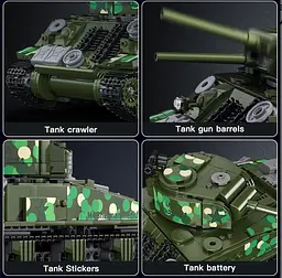 Конструктор танк на радіокеруванні Mould King M4 Sherman Tank Technik військова техніка для дорослих та дітей 950 деталей - мініатюра 4
