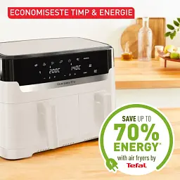 Подвійна фритюрниця з гарячим повітрям Tefal EY901AE0, 8,3 літра, 2700 Вт, Біла - мініатюра 6