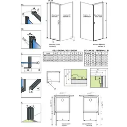 Душова стінка Radaway NES Black S1 90x200 безпечне скло, frame, чорна (10039090-54-56) - мініатюра 2
