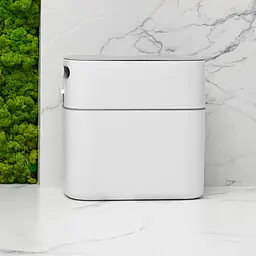 Відро для сміття МВМ My Home з кришкою вузьке 325x150x320 мм (BIN-22 12L WHITE/GRAY) - мініатюра 8
