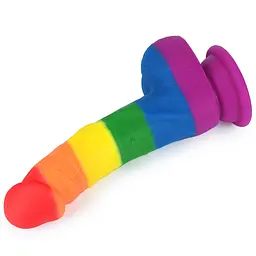 Фалоімітатор LoveToy Prider Dildo 8" 20.5 см райдужний - мініатюра 4
