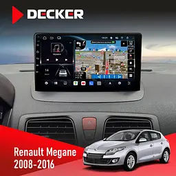 Штатна магнітола Renault Megane III 2008-2016 Decker D9-011 4x64, DSP, 4G, 360 Decker (НФ-00006297)