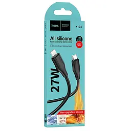 Дата кабель Hoco X124 Bien silicone Type-C to Lightning 27W (1m) Black - мініатюра 4