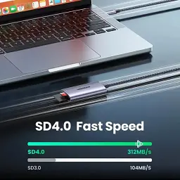 Кардридер USB-C 2 in 1 UGREEN CM401 Card Reader Type-C to SD/TF 4.0 Grey (15251) - мініатюра 3