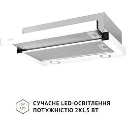 Витяжка телескопічна Perfelli TL 6622 WH 1000 LED - мініатюра 3