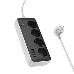 Подовжувач Hoco AC21 Sunlight 4-bit (1C/3A/4xSocket) (1.5m) White - мініатюра 3