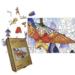 Дерев'яний фігурний пазл puzzlean Володар Повітря, А3, Дерев'яна коробка 200 елементів