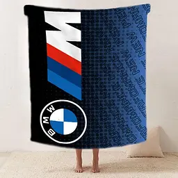 Плед плюшевий подарунковий 3D BMW синій, 160x200 см - мініатюра 2
