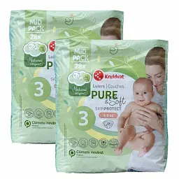 Дитячі підгузники Kruidvat Pure & Soft 3 (4-9 кг), 56 шт