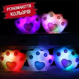 Плюшева подушка у формі лапки з підсвіткою - мініатюра 6