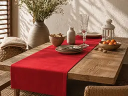 Ранер доріжка Ecotton DUCK 45x170 см для обіднього столу водовідштовхувальна однотонна червоного кольору Red (25336)