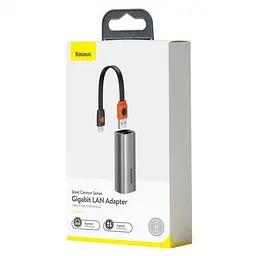 Мережевий адаптер USB Хаб Baseus Steel Cannon Series USB-A/Type-C Bidirectional Gigabit LAN Adapter CAHUB-AF0G Dark Grey - мініатюра 5
