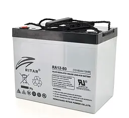 Акумуляторна батарея AGM RITAR RA-1280 12V 80Ah - мініатюра 1