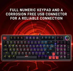 Механічна ігрова клавіатура JEDEL KL114 Drinkey Red Switch Black - мініатюра 8