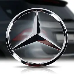 Емблема задня Mercedes-Benz W166 хром 90 мм (на 3 направляючих) OEM A1668170116