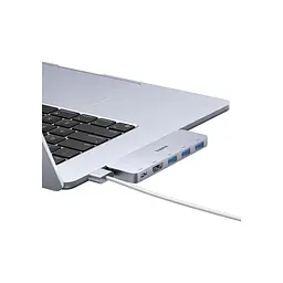 Концентратор Baseus USB-C 5-in-1 3xUSB 3.0 + 1xUSB-C 40Gbps + 1xHDMI 4K30Hz gray (B00052801811-04) - мініатюра 6