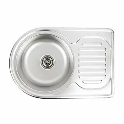 Кухонна мийка з нержавіючої сталі Platinum декор 6745 (0,8/180 мм), R, Decor