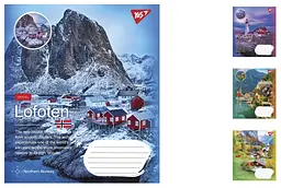 Набір учнівських зошитів Yes «Northern travel» 18 арк., у лінію, 25 шт. 765859 в асортименті