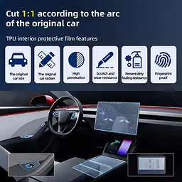 Набір Плівок захисних для салону Tesla Model 3 2024- TPU (Кансолі Дисплея Ручок) 13 шт - мініатюра 4