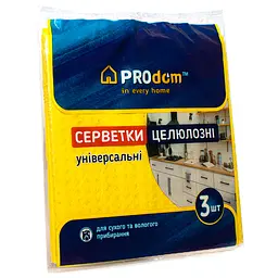 Серветки целюлозні Prodom 15.5 см х 15.5 см 3 шт.