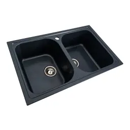 Кухонна мийка Platinum 7950 Equatoria гранітна глянцева з кріпленням 79x50 см антрацит (000035780) - мініатюра 2