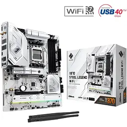 Материнська плата ASRock X870 Steel Legend WIFI (AM5/X870, 4xDDR5, 2xPCIex16, HDMI/USB4, 4xSATA, 3xM.2, 2.5GLan, ATX) - мініатюра 5