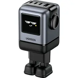 Зарядний пристрій 4xUSB 100W (3xUSB-C+USB-A) Gan Robot tech Fast Charger Сірий X688 Ugreen (45515B)
