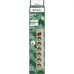 Мережевий фільтр Defender DFS 601, 1.8 м (99406) - мініатюра 3