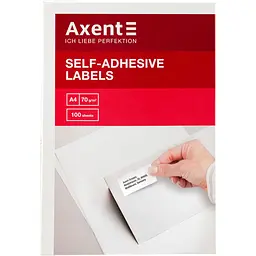 Уцінка. Етикетки з клейким шаром Axent 2478-A 100 аркушів A4 52.5x21.2 мм