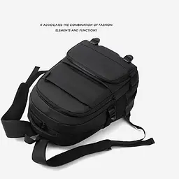 Місткий текстильний чорний рюкзак Confident ANT02-6656A - мініатюра 3