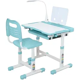 Парта Bambi M 5068-12 регульована висота, підставка для книги, лампа світло-блакитна
