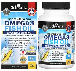 Омега-3, зі смаком лимону (Omega-3 400 EPA/300 DHA) 90 капсул BioSchwartz - мініатюра 1