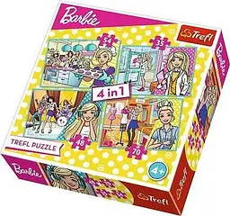 Набір Пазли - (4в1) - "Професії Барбі" / Mattel Барбі