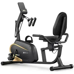 Горизонтальний велотренажер Hop-Sport HS-045L Volt магнітний золотистий