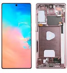 Дисплей (LCD) Samsung GH82-23495B N980/ N981 Galaxy Note 20 з сенсором BRONZE сервісний + рамка