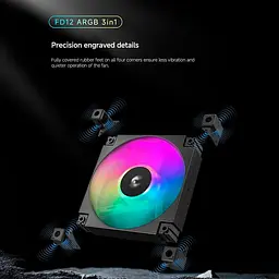 Комплект вентиляторів Deepcool FD12 ARGB 3 in 1 Black (R-FD12-BKAPN3-G) - мініатюра 9