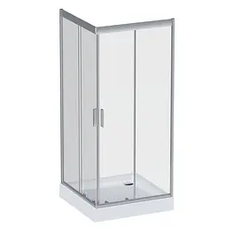 Душова кабіна Am.Pm Gem Square Slide 90x90 см без піддону хром матовий W90UG-403-090MT, Хром матовий, Універсальна, прозрачний, хром матовий - мініатюра 9