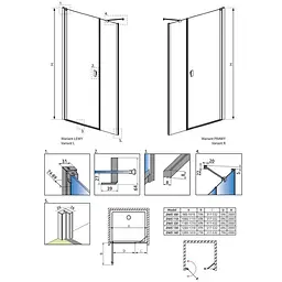Душові двері Radaway NES DWS I 140x200 права, безпечне скло, прозоре (10028140-01-01R) - мініатюра 7