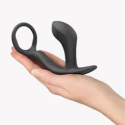 Анальна пробка з ерекційним кільцем Fun Factory Bootie Ring 6.7 см (чорний) - мініатюра 7