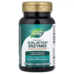 Ферменти для м'язів та травлення, Mega-Zyme, Dual Action Enzymes, подвійної дії, 10 Nature's Way vit0003172