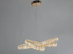 Підвісна кришталева LED-люстра Diasha D8880/600G, золота, Ø 65 см, 92 W, з пультом - мініатюра 4