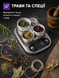 Ваги кухонні 9 одиниць вимірювання до 10 кг сріблясті - мініатюра 10