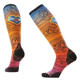 Шкарпетки чоловічі Smartwool Ski Zero Cushion Geo Peaks Print OTC 42-45 Чорний-Помаранчевий - мініатюра 2