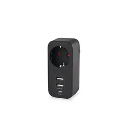 Мережевий адаптер VIDEX ONCORD з/з 1п 2.4A 2USB+USB-C Black VIDEX (27698-000) - мініатюра 2