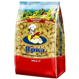 Макаронні вироби ЯРКА 1кг Рiжка любительська (рифлена) 8мм м/уп