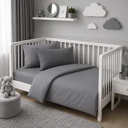 Дитяча постільна білизна MIRSON BABY фланель Ash grey 110х160см (2200012799482)