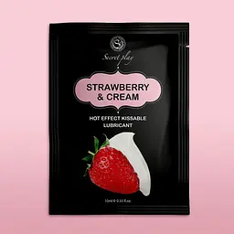 Лубрикант Secret Play Boss Strawberry with Cream - зі зігрівальним ефектом, 10 мл (полуниця) - мініатюра 3