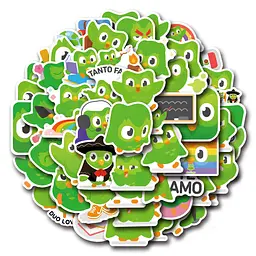Стікерпак Дуолінго Набір наклейок GeekLand Duolingo 50 штук