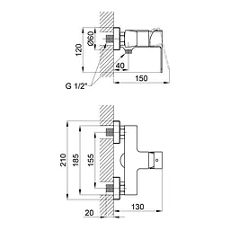 Змішувач для душу Qtap Lipno 4023101C (QTLIPNO4023101C) - мініатюра 2