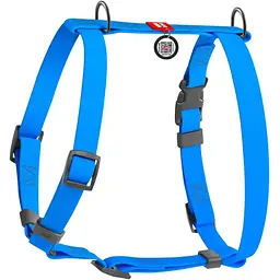 Шлея для собак Waudog Waterproof анатомічна Н-подібна з QR паспортом L 50-85 см блакитна